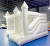 4,5x4.5m (15x15ft) Combinamento de casas de salto inflável de casamento branco de PVC completo Combo com bouncer de slides Castelo saltitante para crianças festas de aniversário