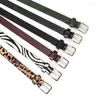 Belts pour femmes personnalisés imprimées léopard fine tendance pantalon polyvalent à la mode décoration de vêtements zèbres
