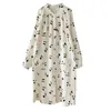 Kvinnors sömnkläder Pure Cotton 2024 Spring/Summer Postpartum Clothing Gaze Crepe Double-Layer Maternity Home Dress Nursi Nightgown