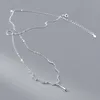 Pingentes de pingentes de água moda colar pingente de pingente feminino onda simples cadeia de clavículas 925 Presente de casamento de festa de prata esterlina