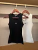 Zbiorniki damskie Camis Anagram-Embram-Embroided Cotton-Blend Tank Shorts Designer T SHIRTS KARTEK KNITED FEMME Cropped Jersey TEE TEES TOPS Projektanta moda C45356