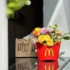 Vases French Fries Sac Design Vase Flower Arrangement Creative Resin Resin Dry Fried Chips Box Pot Desktop Home Decor