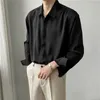 Мужские повседневные рубашки корейская одежда свободная сплошная кнопка с длинным рукавом для мужчин модельер осенний тренд