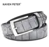 Mens Fashion Waist Belts Faux Crocodile Pattern Belts With Split Leather Luxury Crocodile Belt Men Designer Accessories Belts T2009903909