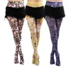 Sexy Socken sexy Frauen stilvolle Punk Strumpfhosenstrumpfhose Sheer Chic Tattoo Strumpfhosen Strumpf gotische Strumpfhosen Hosiery 240416