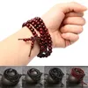 Strand 1pc 8mm natürlicher Sandelholz Buddhist Buddha Meditation Holz Gebet Perle Mala Armband Bangles Frauen Männer Schmuck 108 Perlen Bijoux