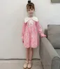 Luxury Children Robe imprimée florale Designer Kids Kids Square Square Long Manches à manches longues Robes 2021 Automne Girls Princess Clothing A76864825