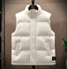 Winter vest thickened cotton jacket fashion design brand sleeveless cotton jacket hem badge stand collar vest Large size Outerwear Coats-3200