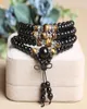 SN1527 Balck Tourmaline 108 Mala Bracelet for Women New Arrival Design Tigers Eye Stone Bracelet Fashion Womens Jewelry8050305