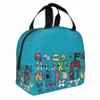 Alphabet Lore Costume Sac à lunch isolé Portable Matching Learning 26 Lettres Sac thermique Tote Box à lunch Bag Picnic Food Sac K24C #