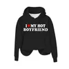 Gym Clothing I Love My Boyfriend Women's Confession Lightweight Pullover Women Casual Womens Hoodies Zip Up Tunic Sweatshirt