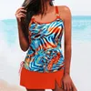 Dames badmode vrouwen luipaard print tankini sets hoge taille bikini met rok twee stukken zwempak vrouwelijk badpak strandkleding zwembad