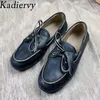 Casual Shoes 2024 Flat Woman Round Toe Lace Up British Style Female Comfort Loafers Walk for Women