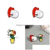 Jewelry Pins Brooches Cartoon Animal For Women Big White Cat Hits My Beating Heart Enamel Paint Lapel Piranha Eats Kitten Bad Drop D Dh5Rb