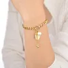 Bracelets de liaison Bracelet religieux Vierge Marie pour les femmes en acier inoxydable unisexe du poignet de Noël cadeau femme ajusté Boho Pearl
