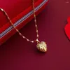 Pendant Necklaces Love Heart Necklace For Women Vintage Geometric Old Color Metal Chain Collar Choker Party Jewelry Gifts