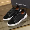 Zegna Designer Shoes Men Ermenegildos Zegna Dress Shoes Lace-Up Business Casual Social Party Quality Leather Chunky Sneakers Formella tränare utomhusskor 461