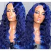 Free Part Dark Blue/ Bury/613 Blonde Lace Front Wigs 13X4 Synthetic Glueless Preplucked Kinky Curly Wig For Black Women