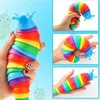 Dekompression Spielzeug Zappel Slug Toy für Kinder 18cm 3d Bunte sensorische Slug entlastet Spaß Dekompression Spielzeug kreative Twist Caterpillar Zappel TOYSL2404