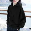 Womens Hoodies Sweatshirts 2023 Hooded Simple All-Match Leisure Oversized Hoodie Style Warm Kawaii Loose Female Red Drop Delivery Appa Dhcou