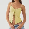 Camisoles Tanks Sexy Trim Backless Vest Strap Tabbron de la sangle Été Sortir des tops Ruffle Ruffle Femme Clothes Girls Beachwear 2024