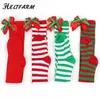 E0XZ SEXY SOCKS Women Over Knee Socks Bowknot Christmas Socks Girls Striped Long Strumps ränder Lår höga strumpor Sexig ben varmare varmt strumpor 240416