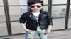 Fashion Boy Causal Black Veste Coat Novelty Leather Pu Jacket Mabe pour 112T Étudiants pour garçons Enfants Enfants Outwear Cuir Clothi2766327