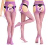 Sexy Socks Shengrenmei Lingerie Stockings Sexy Tights Women Non Slip Open Crotch New Pantyhose Plus Size Mesh Female White Purple Red Pink 240416