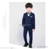 Anzüge Flower Boys Japan Kinder formelle Jacke+Weste Hosen Bowtie 4pcs Hochzeitsanzug Gentleman Geburtstagskleid Kinder Party Kostüm