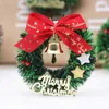 Dekorativa blommor 10st Xmas Diy Bow Wreath Christmas Tree Pendants Hanging Wall Door Garland Small 6.5x6.5cm Home Tinsel