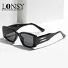 サングラスLonsy Vintage Square Sunglasses for Women Brand Designer Small Frame Rectangle Sun Glases Shades女性レトロサマーアイウェア240416