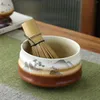 Teaware sätter keramiska matcha whisk hållare teperemoni starter handgjorda skål hålla formen för nybörjare