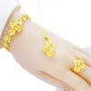 Vietnam Gold Ploated Ladys Plum Blossom Bracelet Messing Bloemarmband Set Zegene Bruiloft sieraden