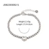 Bracelet en acier en titane 16k Gold Beded Heart Zircon Bracelet No Fade Women Beads Bijoux d'été en gros