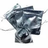 100pcs/lot 5x7cm Golden Sier Color Drawstring Gift Pouches Candy Jewelry Packaging Display Bags B4Tr#