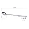 Kaffescoops 24 cm rostfritt stål Långhandtag Stirch Spoon Ice Cream Dessert Scoop Korean Cocktail Tea Mixing Flatware 2 st/parti