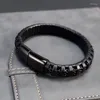 Braccialetti di fascino 2024 bracciale retrò in pelle nera intrecciata 8mm in acciaio inossidabile in acciaio inossidabile non sbiadire mai il regalo di gioielli da uomo e donna boho