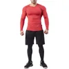 Mäns byxor Mens Tight Fitness Suit Outdoor Running Sportbyxor Set för manlig stretch basketbassträningskomprimering Hombre