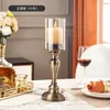 Titulares de vela Rose Gold Gold Dinning Table nórdica portador de cristal dourado Golden Mercury Glass Stand Sala de estar Presente de decoração