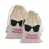 20pcs/lot 11x16cm 13x18cm Hangover Kit Bag Glasses Cross Cott Linen Bags Drawstring Pouches For Birthday Wedding Party b0f9#
