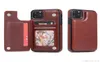 لـ iPhone 11 12 XR XS Pro Max Phone Cases Retro Pu Leather Buckles Wallet Case Corp Cover Cover4247068