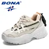 Chaussures décontractées Bona 2024 Designers Femmes Mesdames confortables Fashion de qualité supérieure Fashion High Plateforme Sneakers en daim