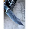 American Harley Knight Damascus Straight Handmade Pattern Steel Outdoor Survival Tactical Knife