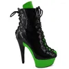 Dance Shoes Auman Ale 15CM/6inches PU Upper Sexy Exotic High Heel Platform Party Women Ankle Boots Pole 010