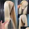 Synthetic Wigs 200Density 613 Hd Lace Frontal Wig 13X4 Straight Front Human Hair For Black Women Long Cosplay Preplucked Drop Delivery Otbpe
