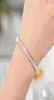 Bangle 1111 Stainless Steel Bangles Bracelet For Women Girl Gold Rose Silver Color Austria Crystal Three Lines Pave Jewelery6445657