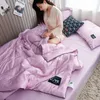 Luxusflecken Sommerdecker Bettwäsche -Sets Minzfaserfaserleuchte und luftige Doppeldecke für Sommerklimaanlagen Quilt 240411