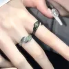Ringos de cluster 2024 Moda Punk Drophet Ring Ring vintage Goth Green Crystal Finger Ladies Hip Hop Party Jewellery Gift