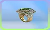 Bijoux de mode vintage 925 Sterling Silver Green Emerald Gemstones Oval Cut Cz Party Femmes Band de fiançailles de mariage Mermaid Ring G2127830