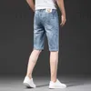 Designer di jeans maschile New Summer Light Denim Shorts a 5 punti Slip's Slip Slip Piccoli Elastic Hong Kong Fashion Brand Stampa Fashion QA5e